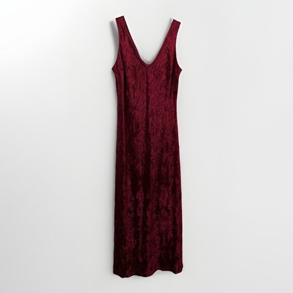 Vintage Lindor Algo Maxi Dress Womens Red Velvet Whimsigoth Fairy 90s Grunge - Picture 1 of 10
